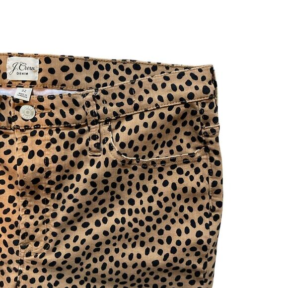 J. Crew High Rise, Toothpick Leopard Dot Denim Pant. Size 32 - Picture 4 of 9